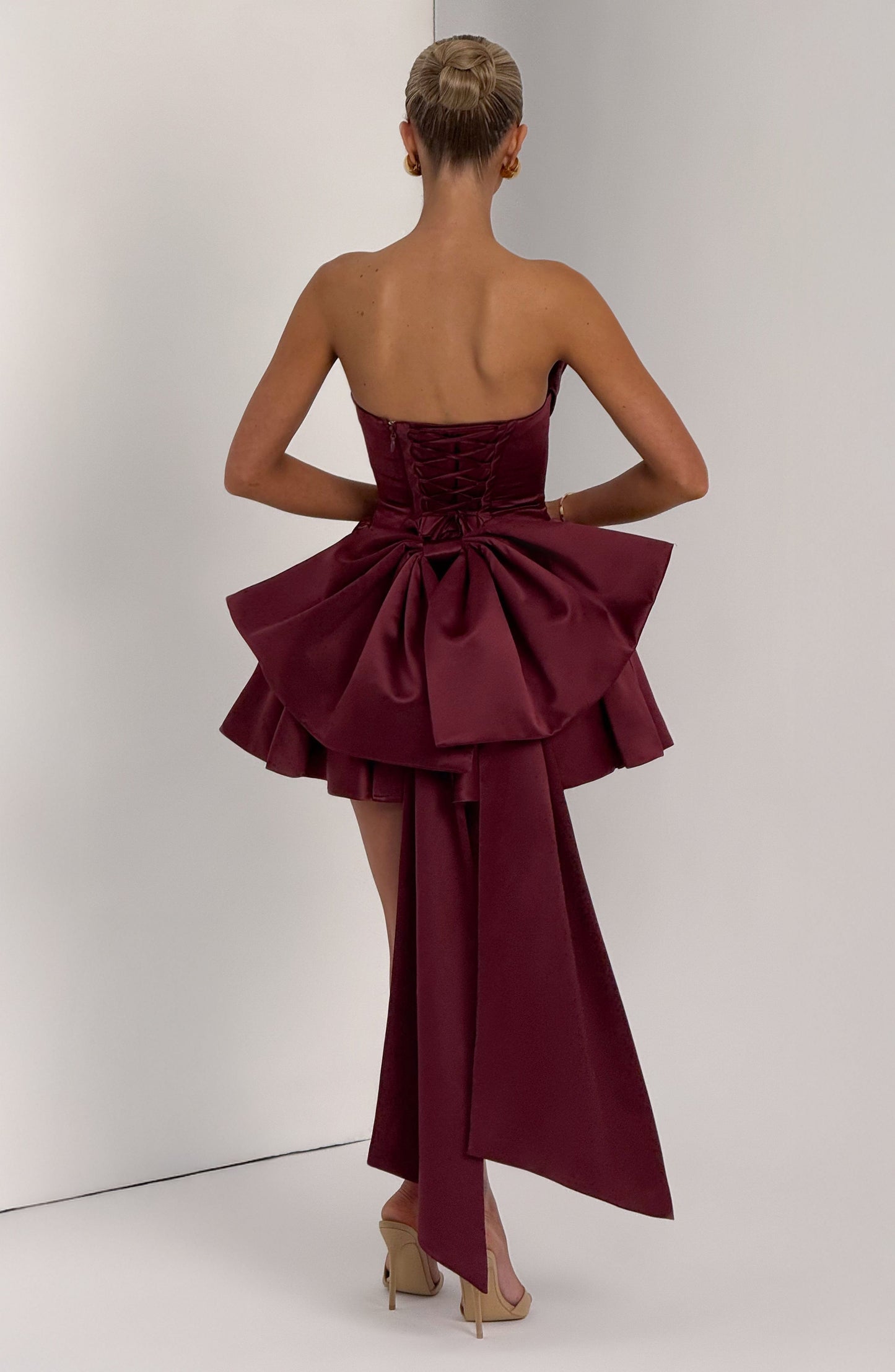 Mini sukienka Trinity - Lakier wiśniowy