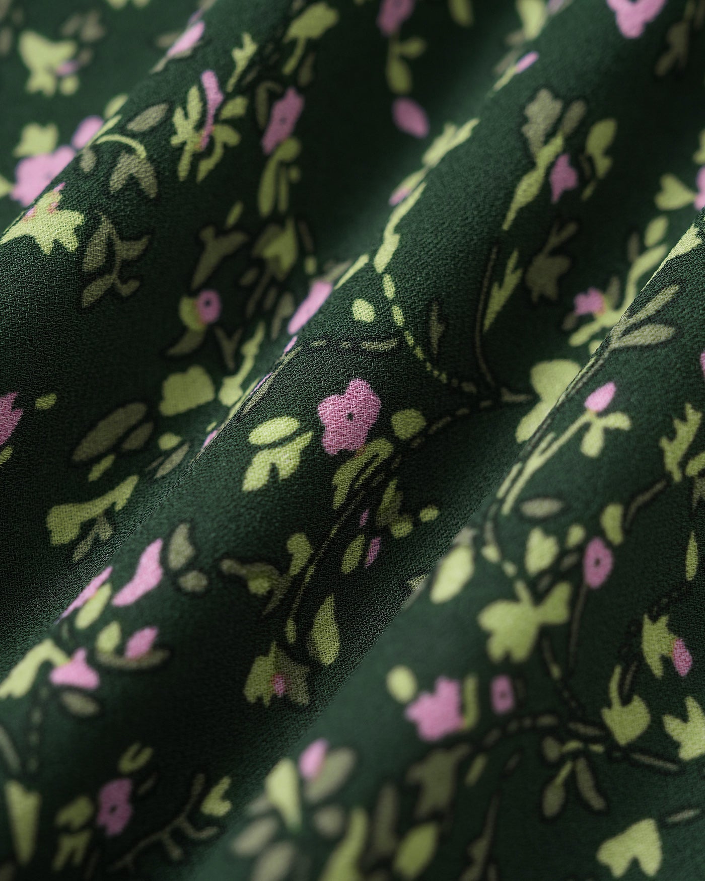 Vestido Midi Floral Verde con Escote en V