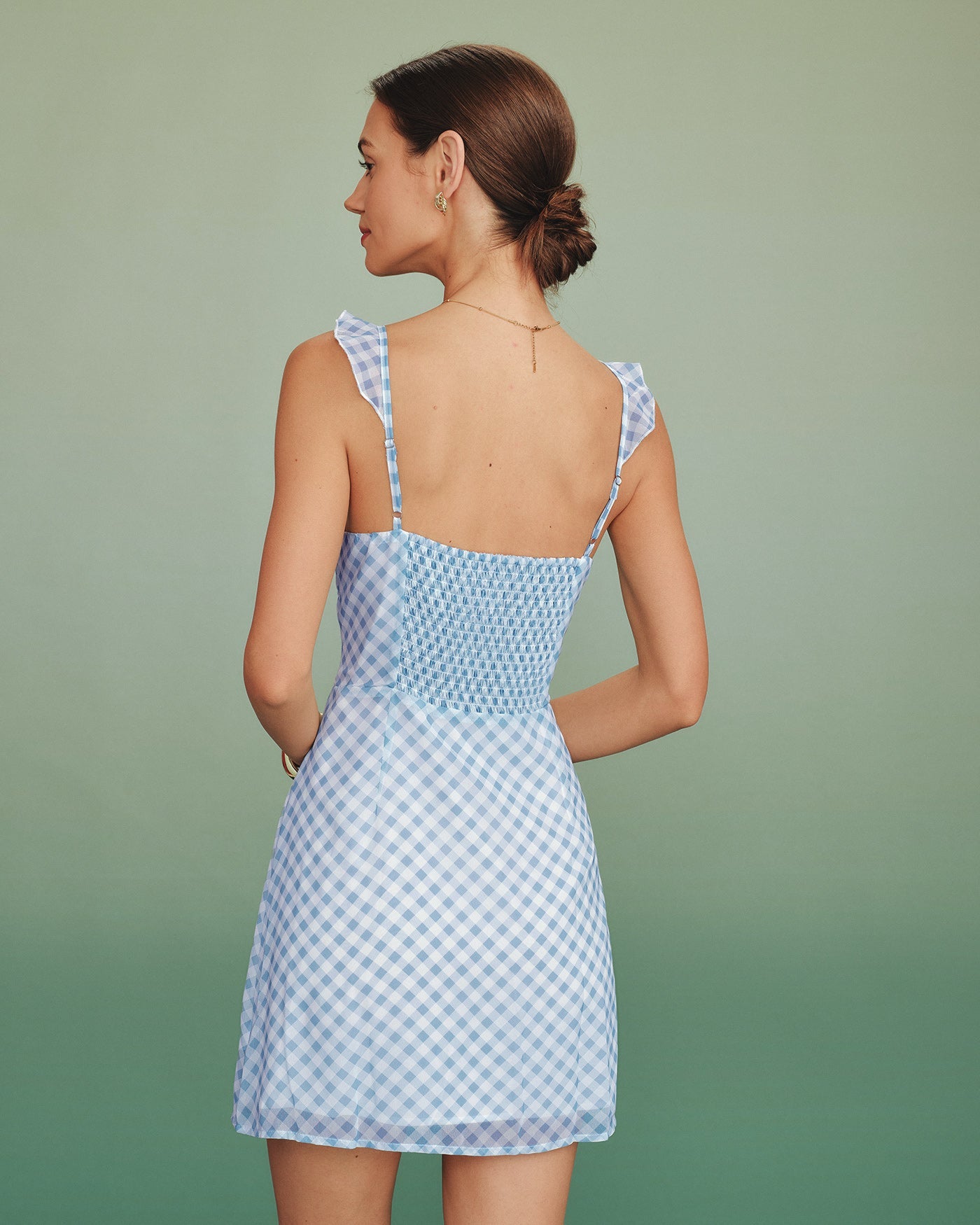 Vestido Mini de Slip a Rayas Azules