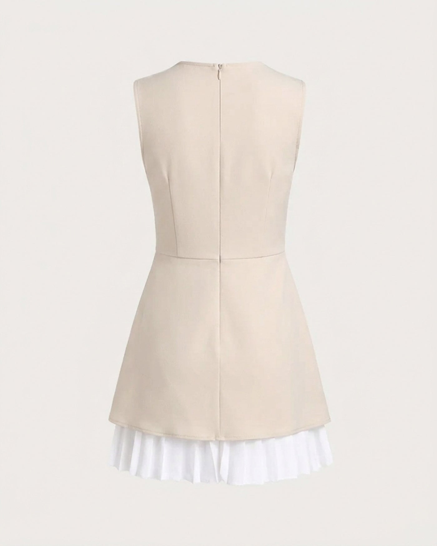 Vestido Mini Plisado de Melocotón para Mujer