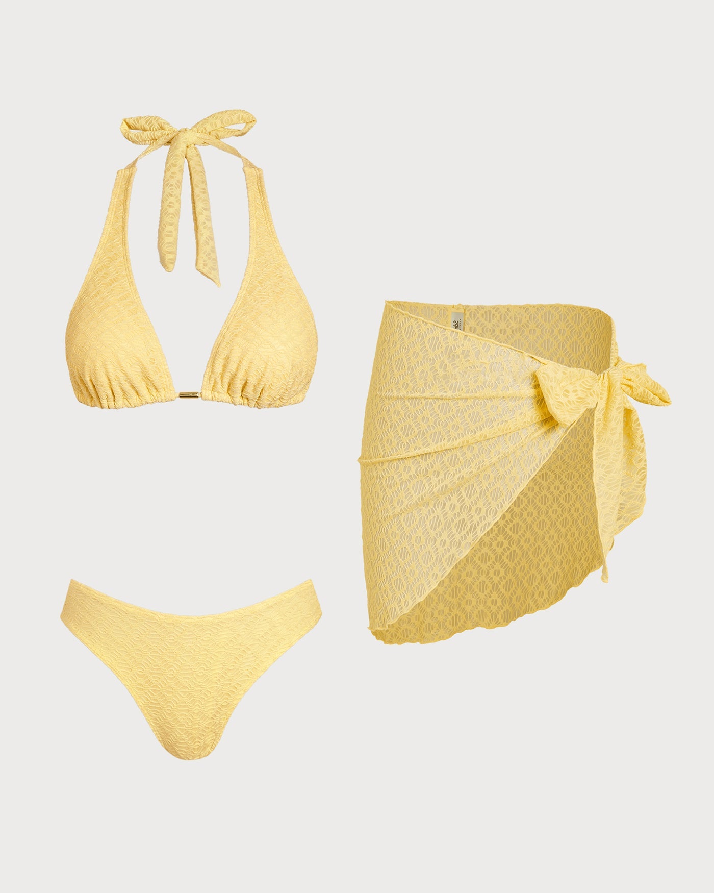 Conjunto de Bikini Texturizado Amarillo