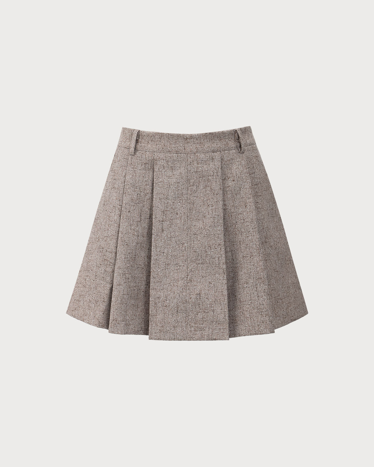 Falda Mini Plisada Color Caqui