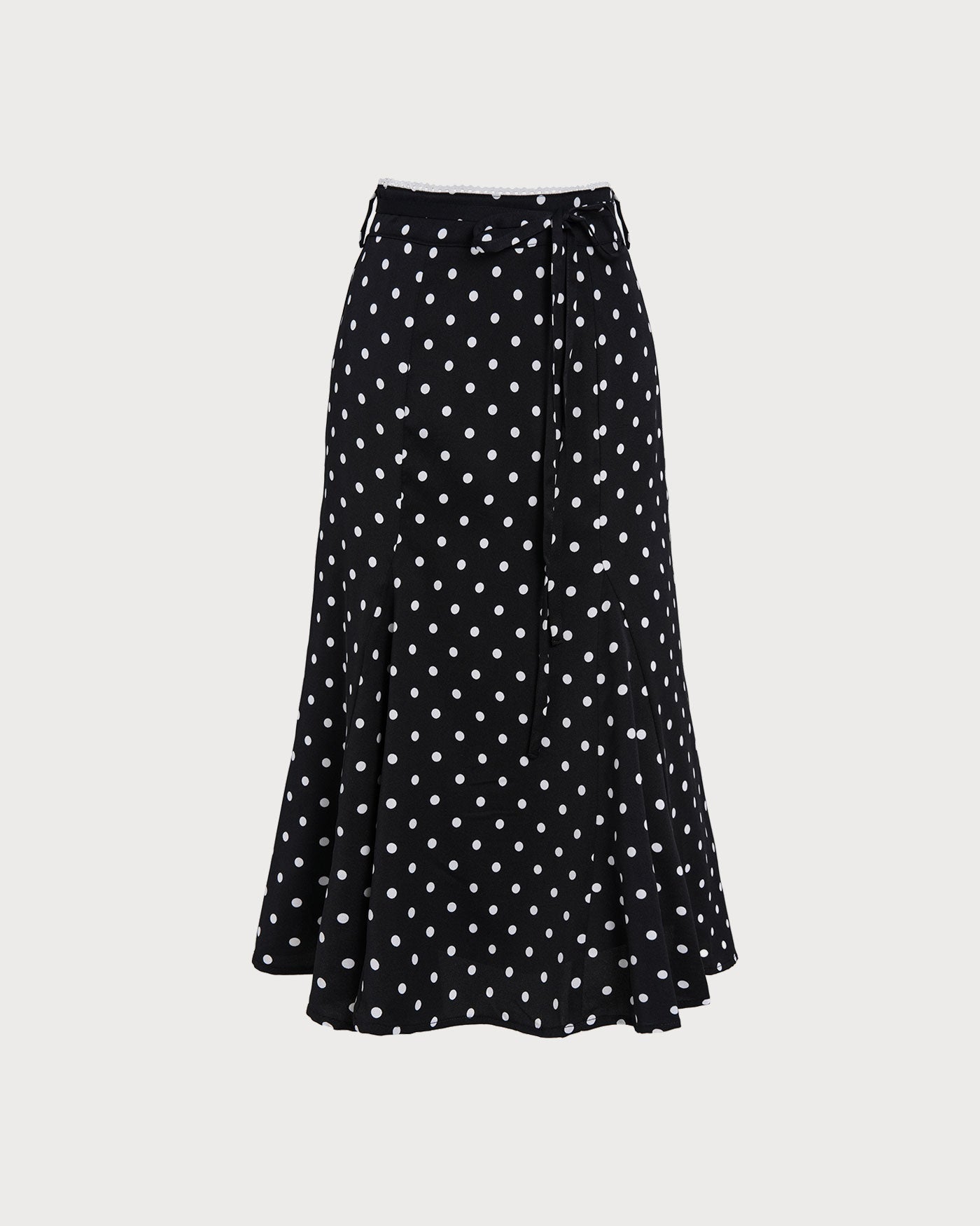 Falda Midi de Sirena con Lunares Negros