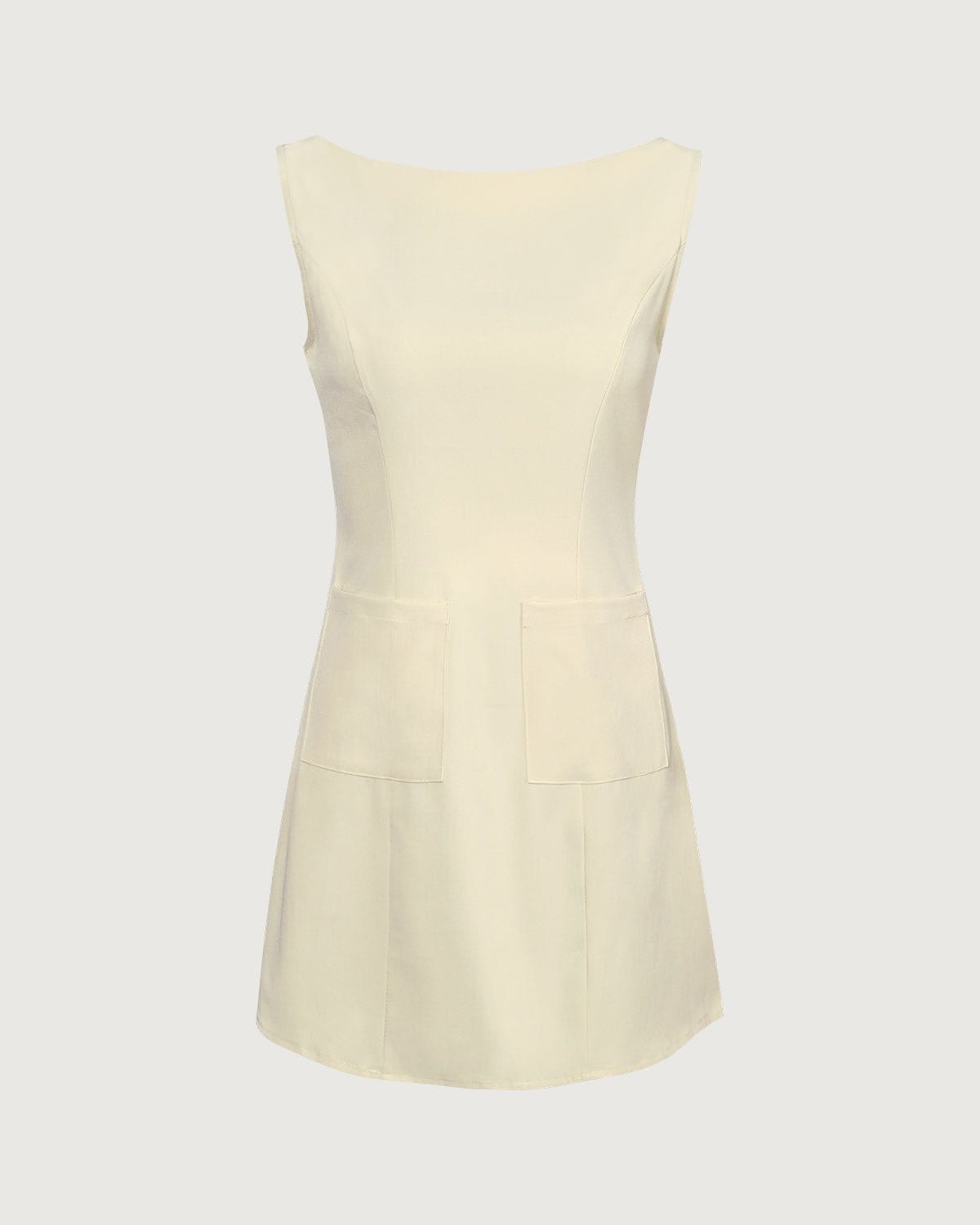 El Vestido Mini Amarillo con Corte en el Cuello