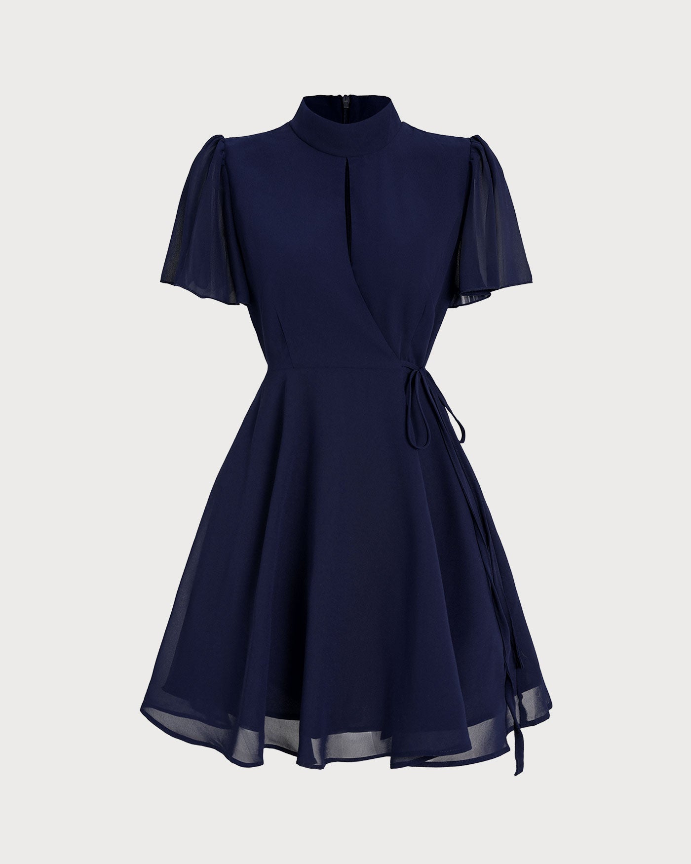 Vestido Mini de Manga Mariposa Azul