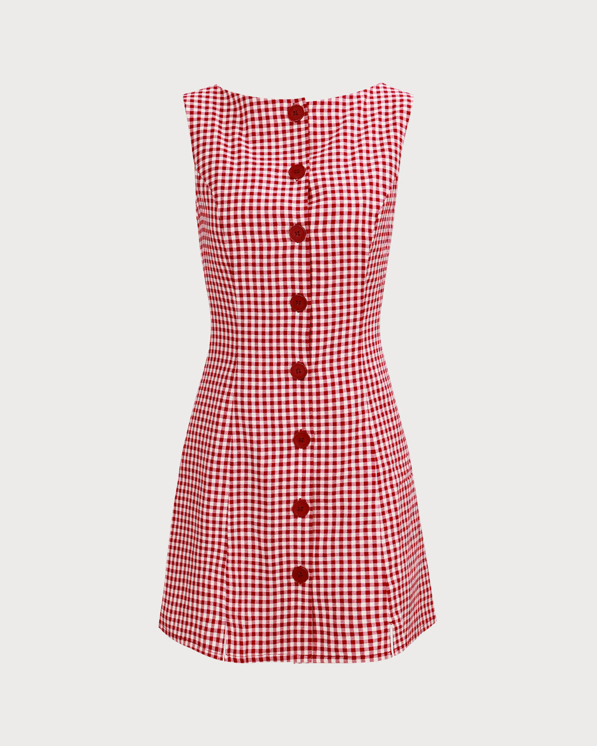 El Vestido Mini de Cuello Barco a Rayas Rojas