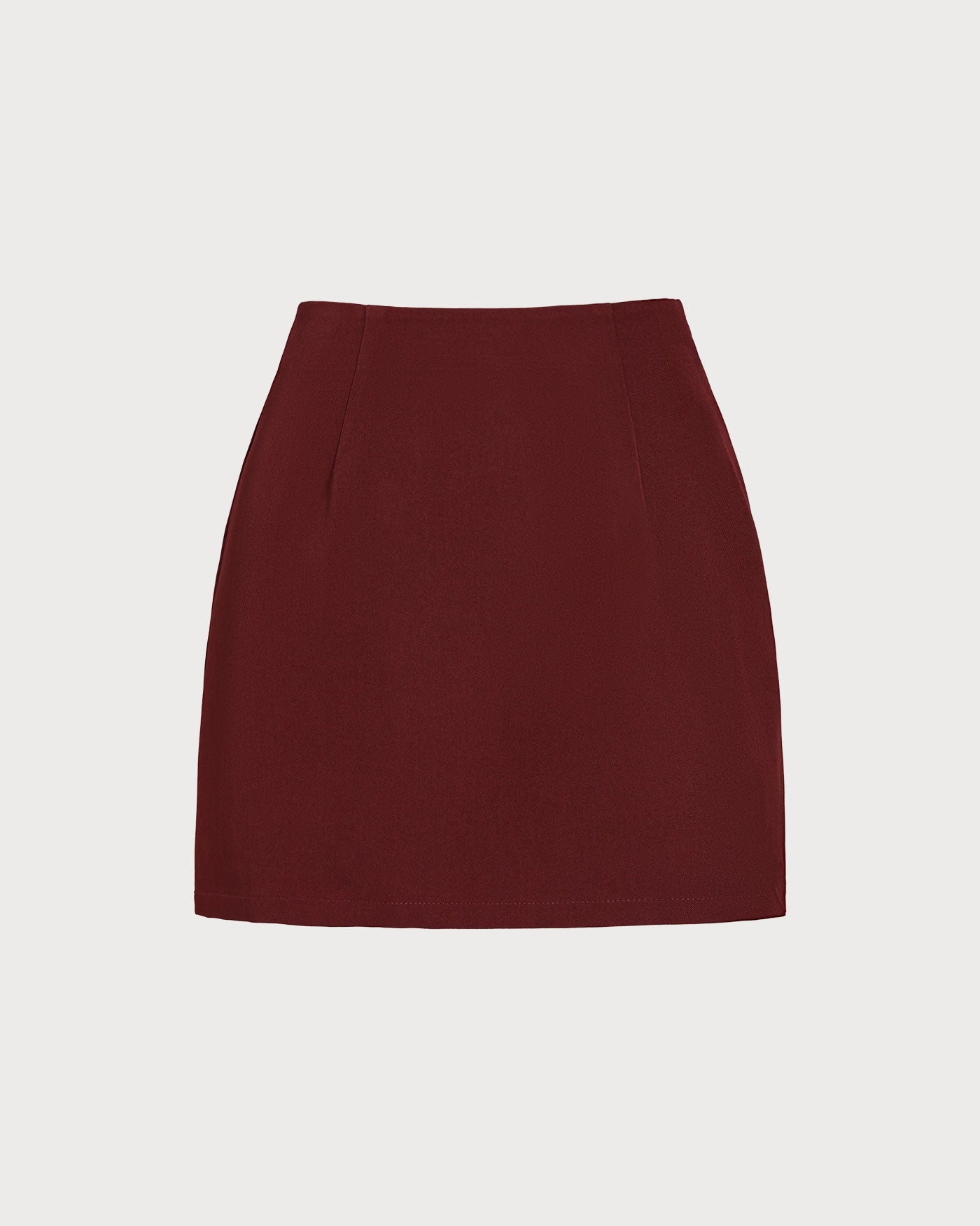 Falda Mini A-Line de Cintura Natural Color Rojo Vino