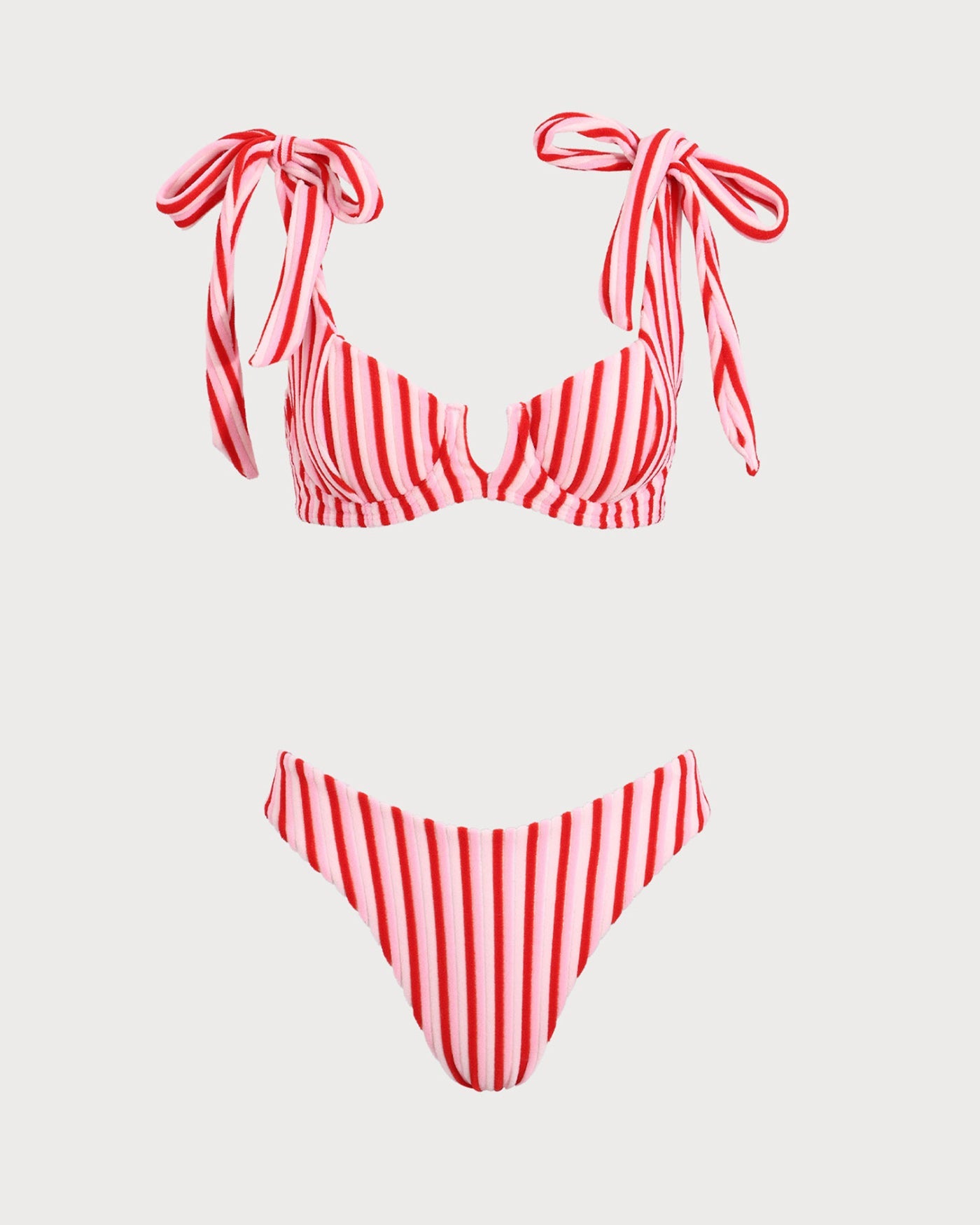 Conjunto de Bikini a Rayas Rosa