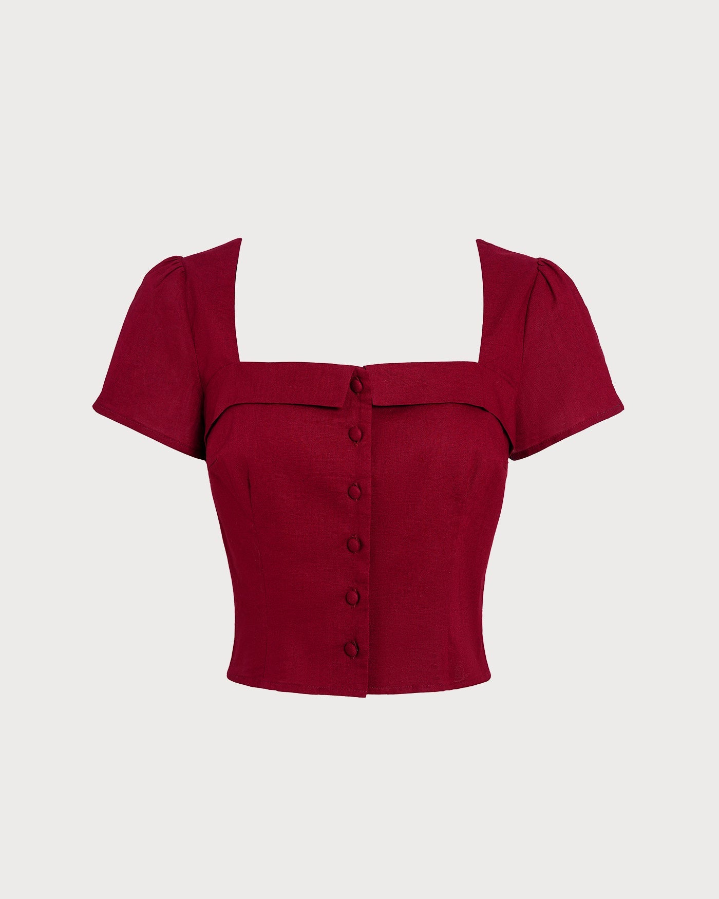 Blusa Roja de Cuello Cuadrado con Lazo Cruzado