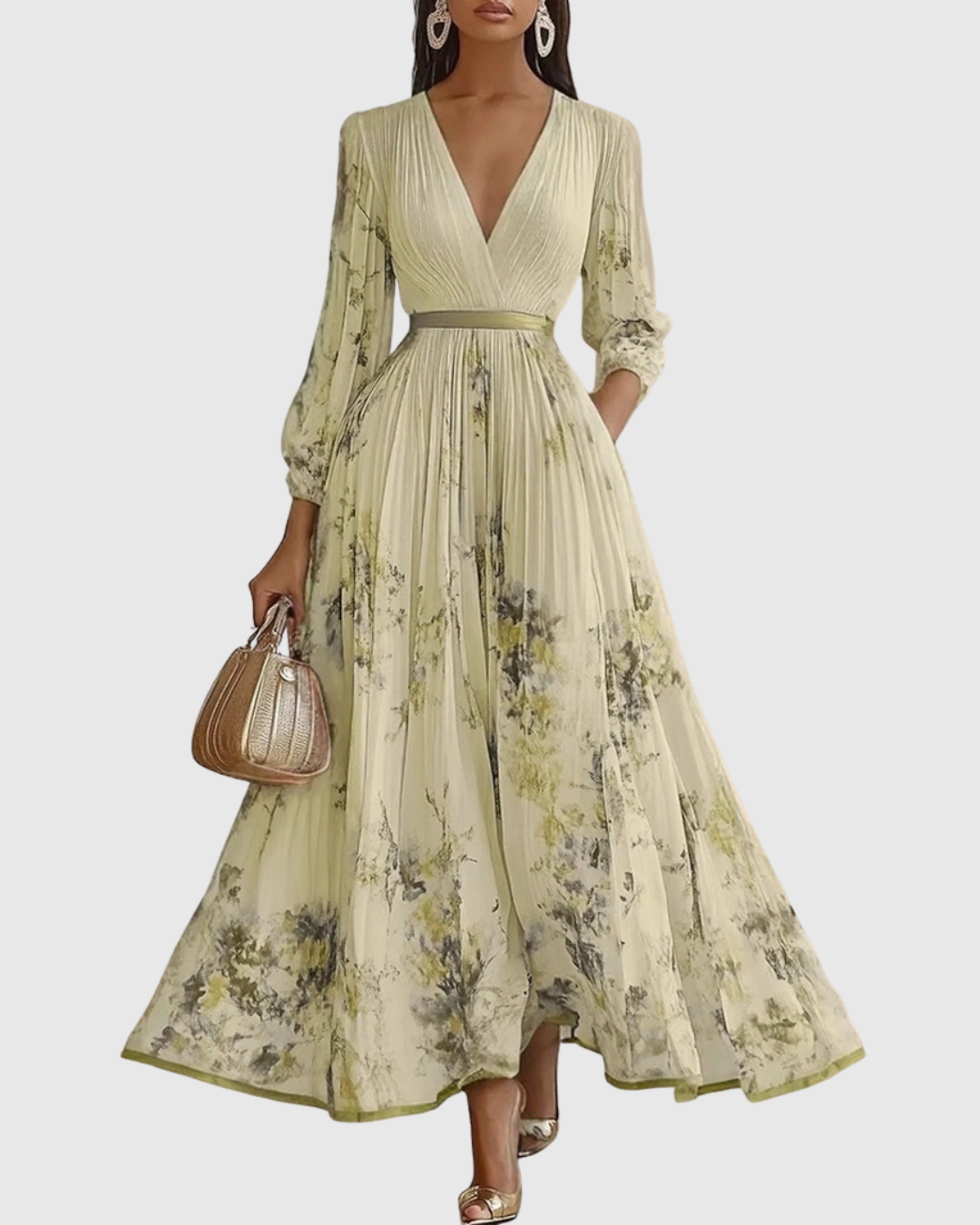 Siena™ - Elegante Vestido Maxi Plisado