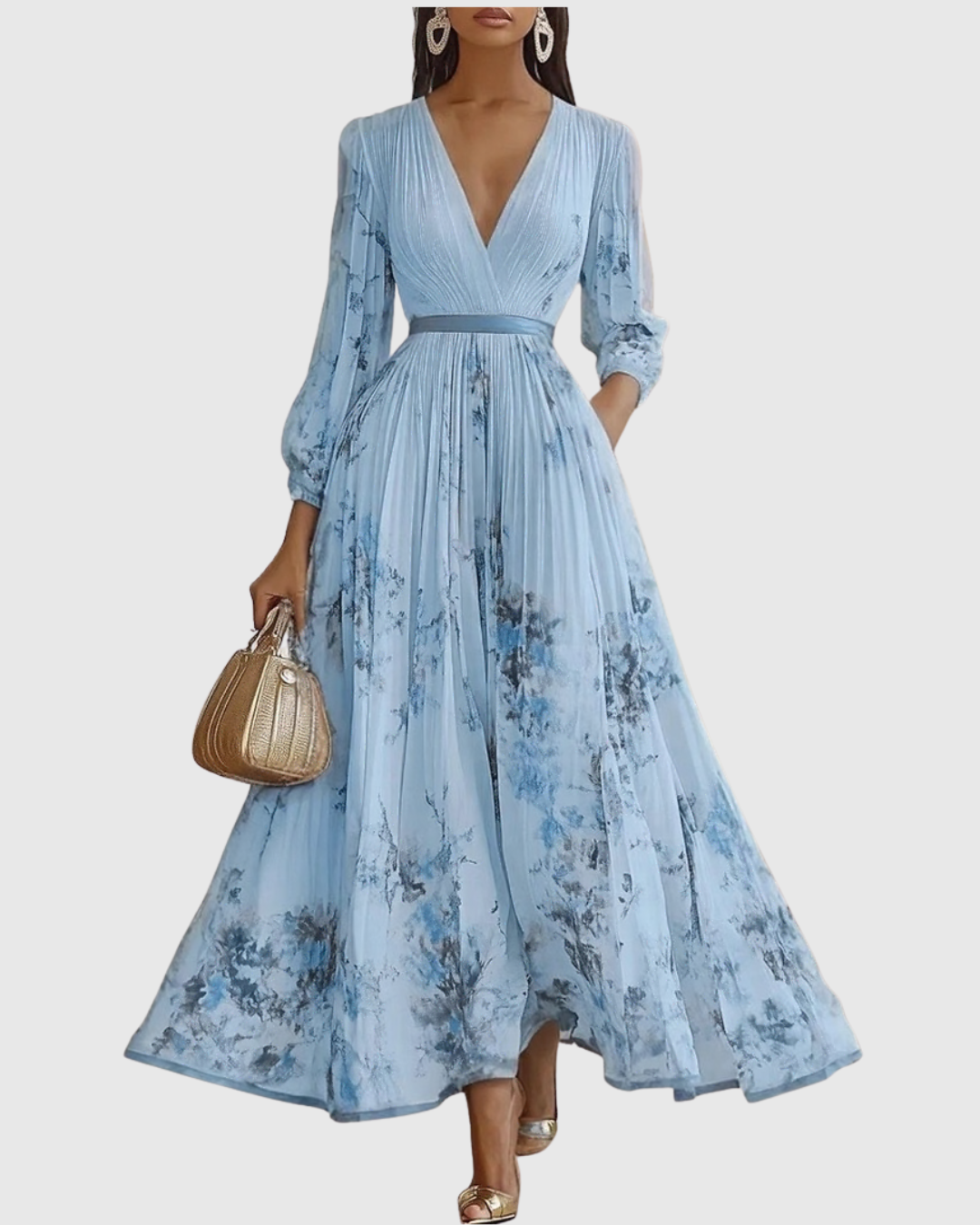 Siena™ - Elegante Vestido Maxi Plisado