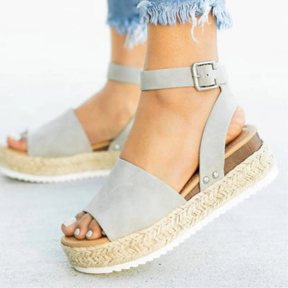 Jimena | Damskie sandały na platformie z regulowanym paskiem wokół kostki