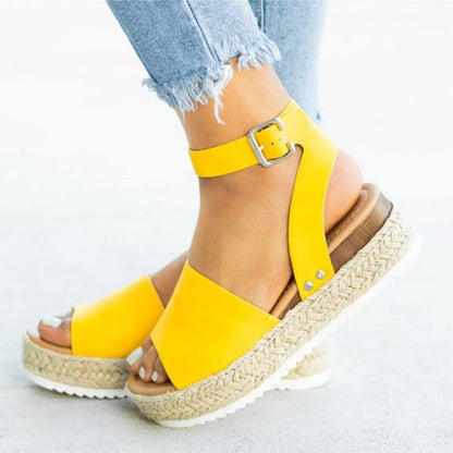 Jimena | Damskie sandały na platformie z regulowanym paskiem wokół kostki