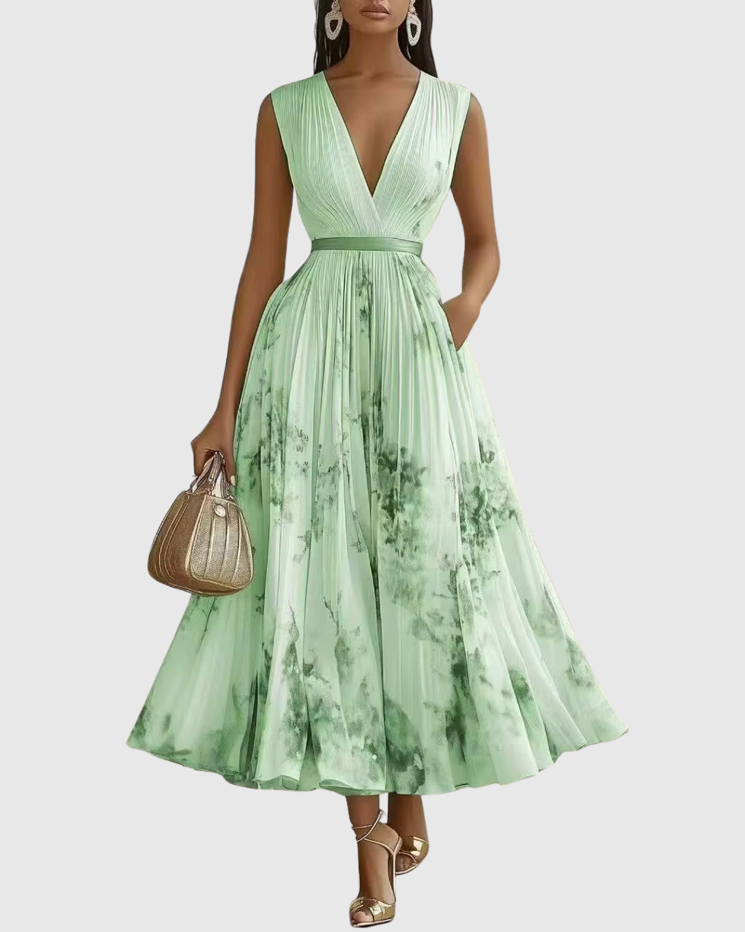 Siena™ - Elegante Vestido Maxi Plisado