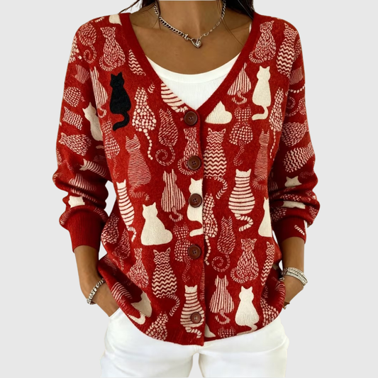 Clémence | Cardigan Gatos Artísticos