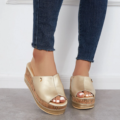 Shannon - Wygodne sandały bez sznurówek z wkładką z korka Sneakersy na platformie z podparciem