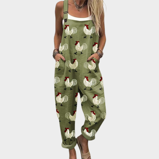 Pantalón de tirantes estampado cómodo