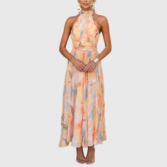 Élodie | Vestido Maxi Acuarela Elegante