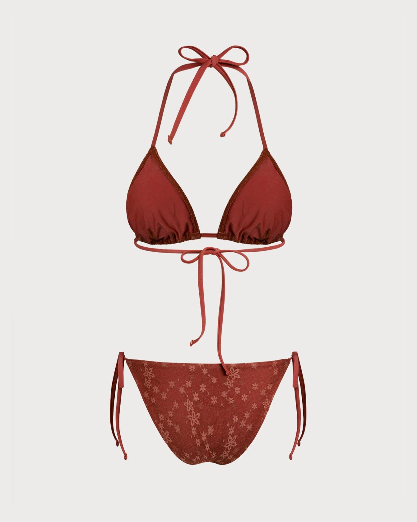 Conjunto de Bikini Rojo con Tirantes y Cuerda