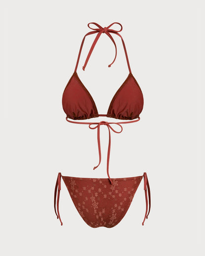 Conjunto de Bikini Rojo con Tirantes y Cuerda