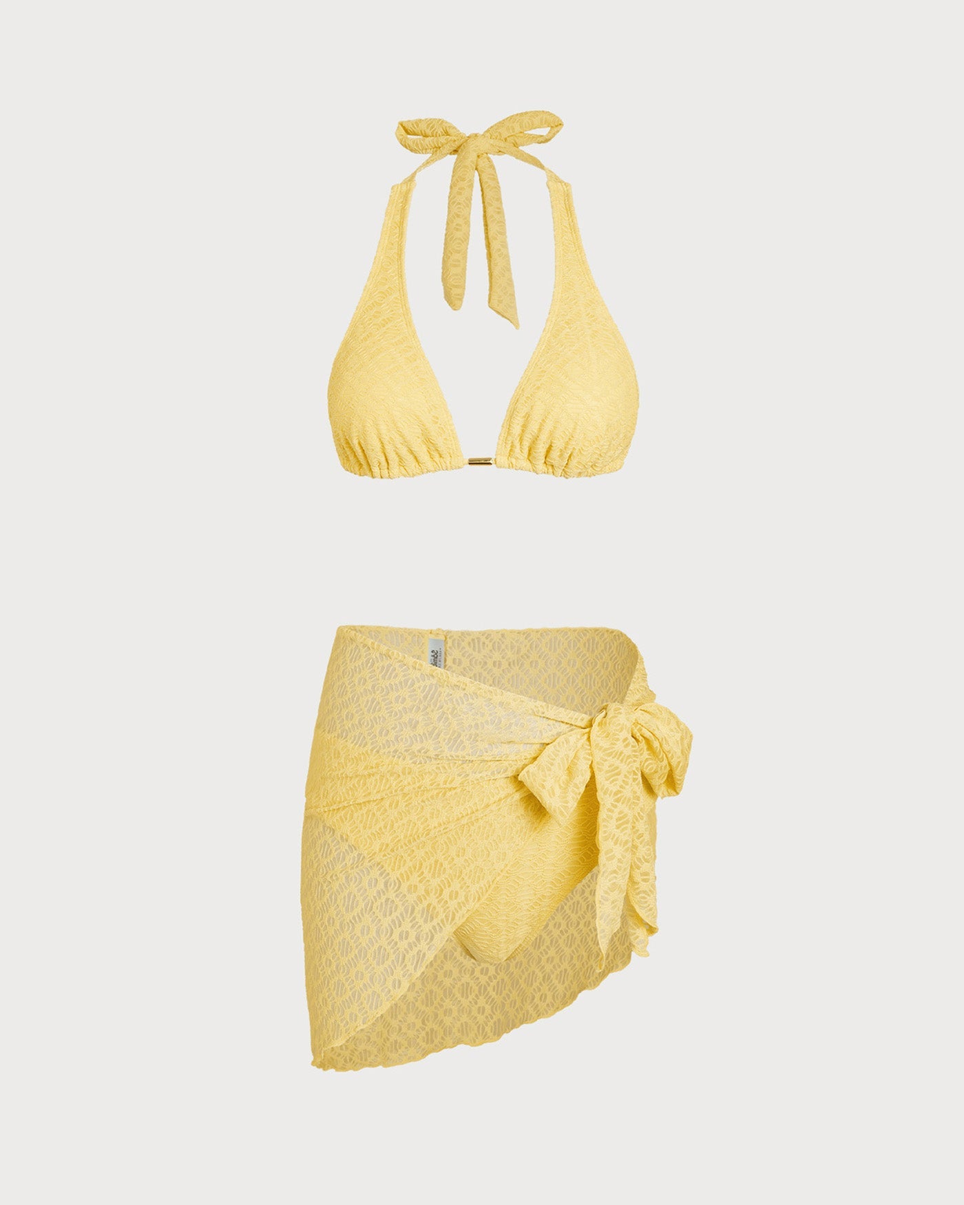 Conjunto de Bikini Texturizado Amarillo