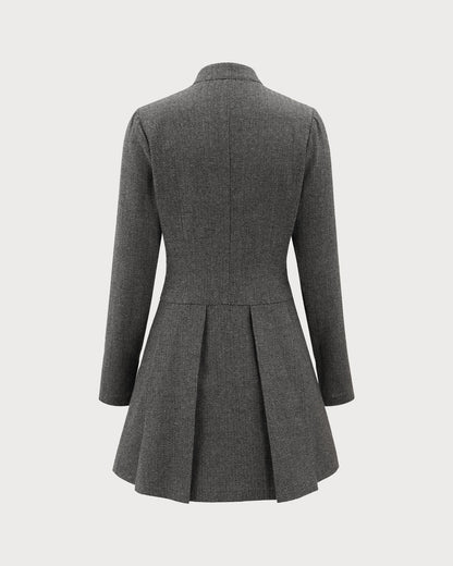 Vestido Mini Plisado Gris