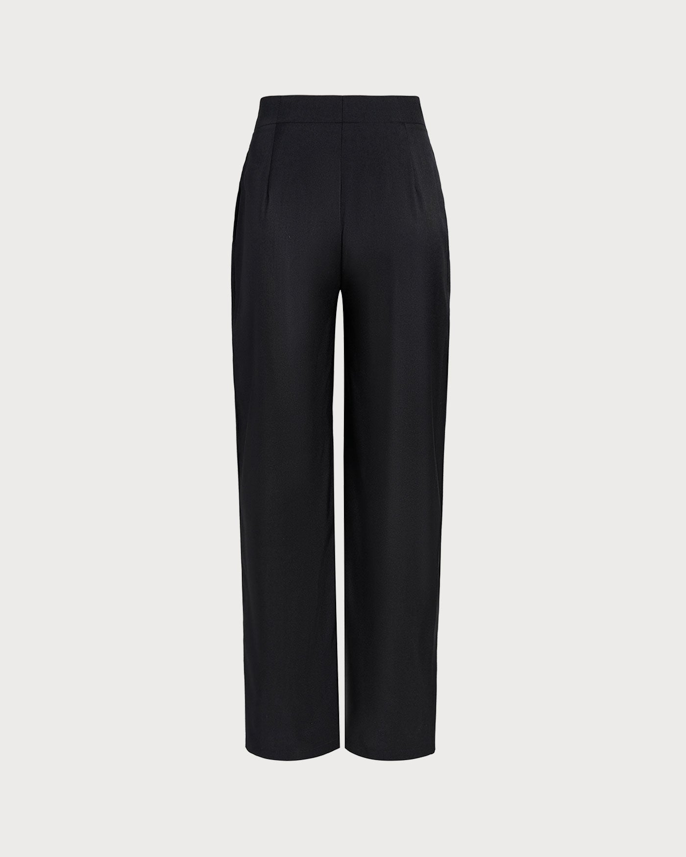 Pantalones Rectos Negros de Cintura Natural