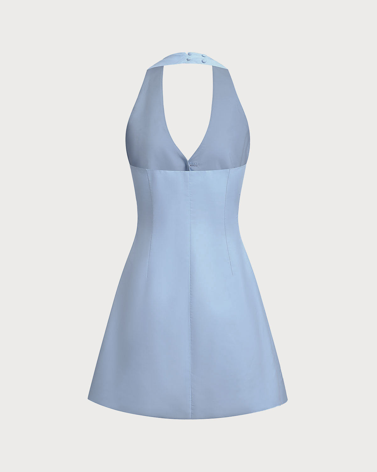 Vestido Mini Halter de Botón Azul