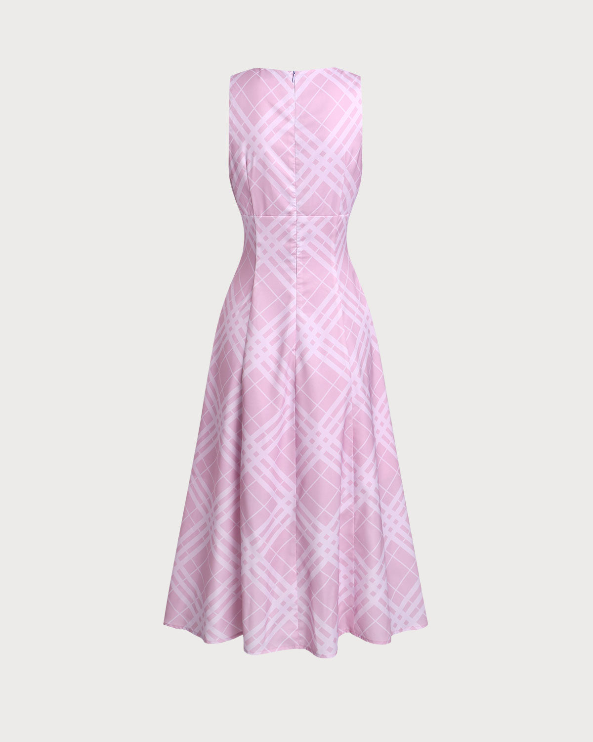 Vestido Midi Sin Mangas a Rayas Rosadas