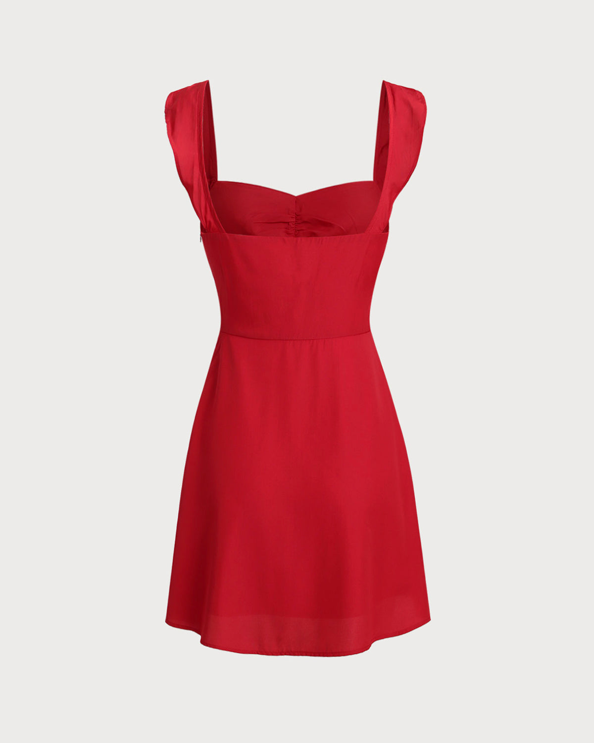 Vestido Mini Sin Mangas de Cuello Corazón Rojo