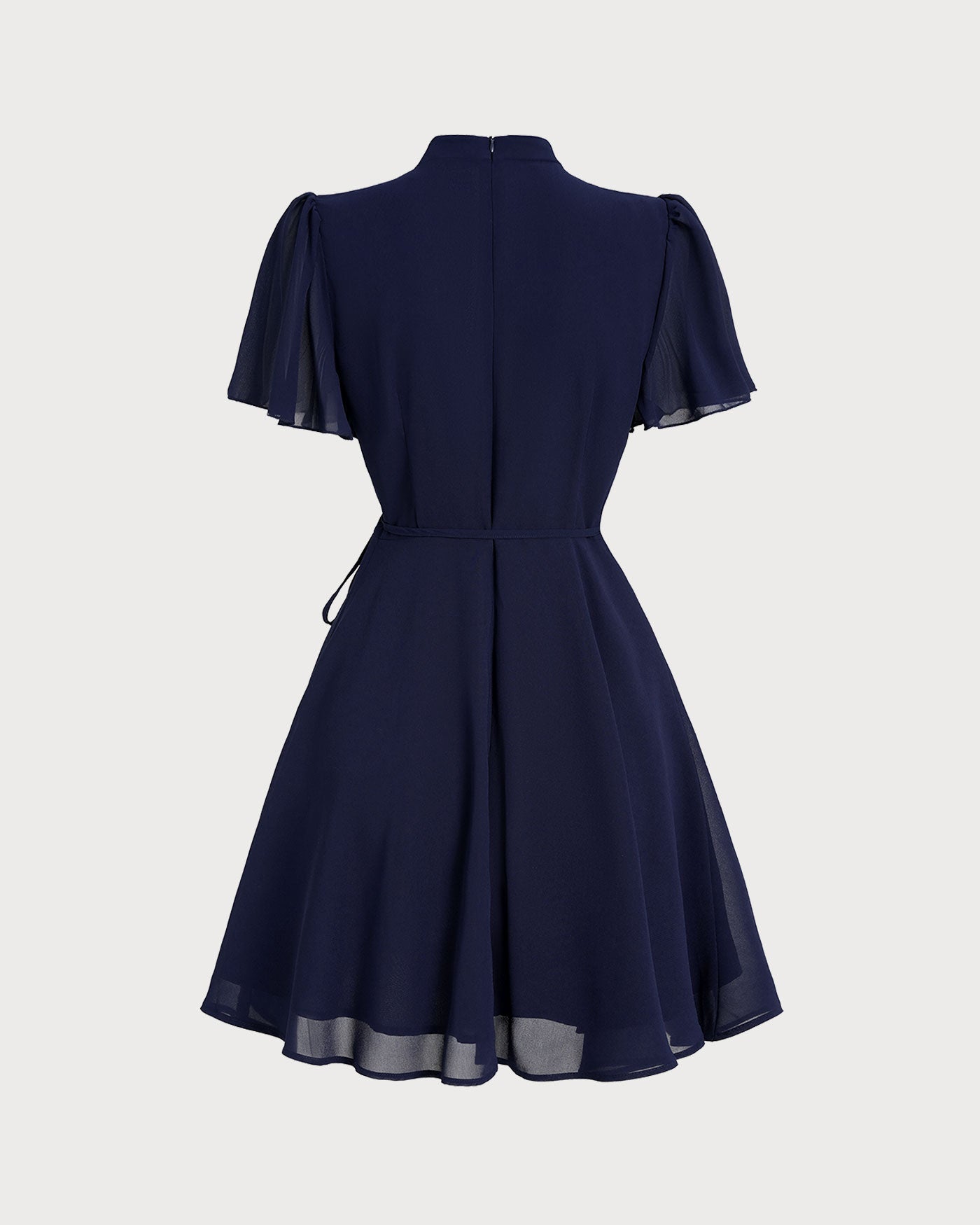 Vestido Mini de Manga Mariposa Azul