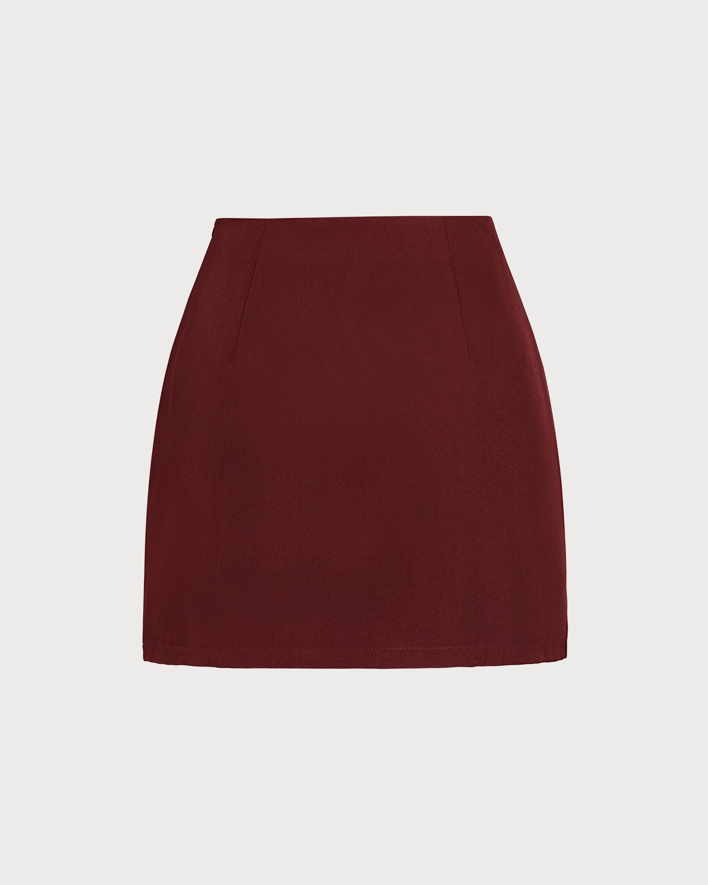 Falda Mini A-Line de Cintura Natural Color Rojo Vino