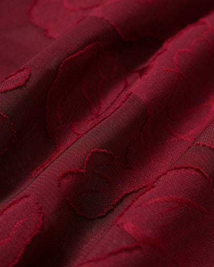 Vestido Mini Sin Espalda Floral Rojo Vino
