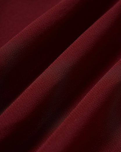 Vestido Midi Sin Mangas de Chifón Color Rojo Vino