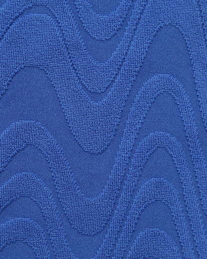 Conjunto de Bikini Texturizado Cuello U Azul Real