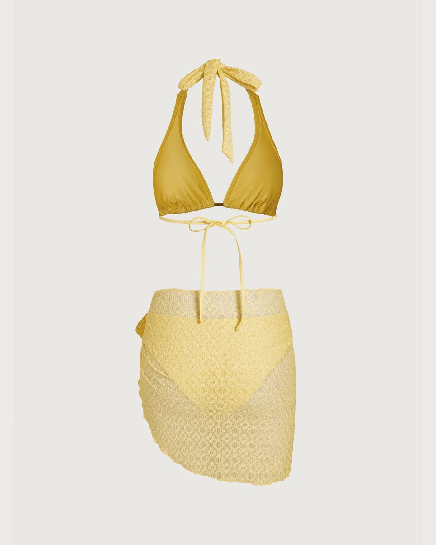 Conjunto de Bikini Texturizado Amarillo