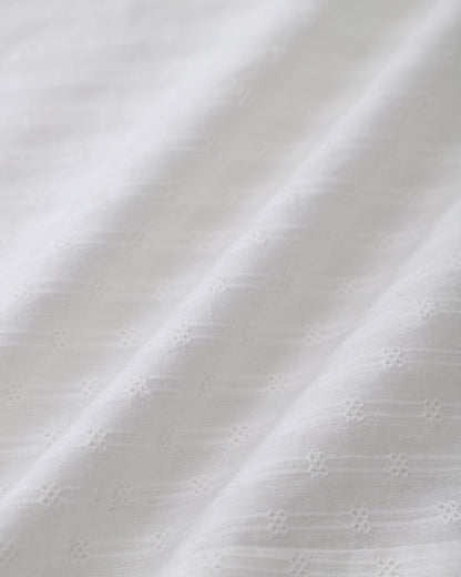 Vestido Maxi de Manga Abullonada con Bordado Blanco