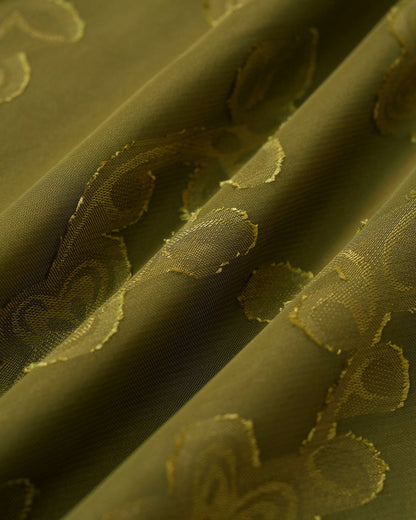 Vestido Maxi Jacquard de Escote Corazón Verde