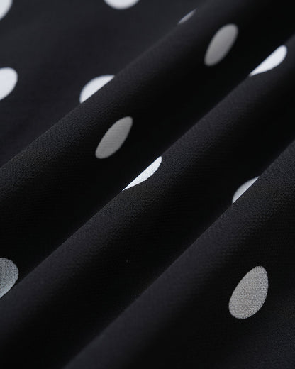 Vestido Maxi Sin Mangas con Lunares Negros