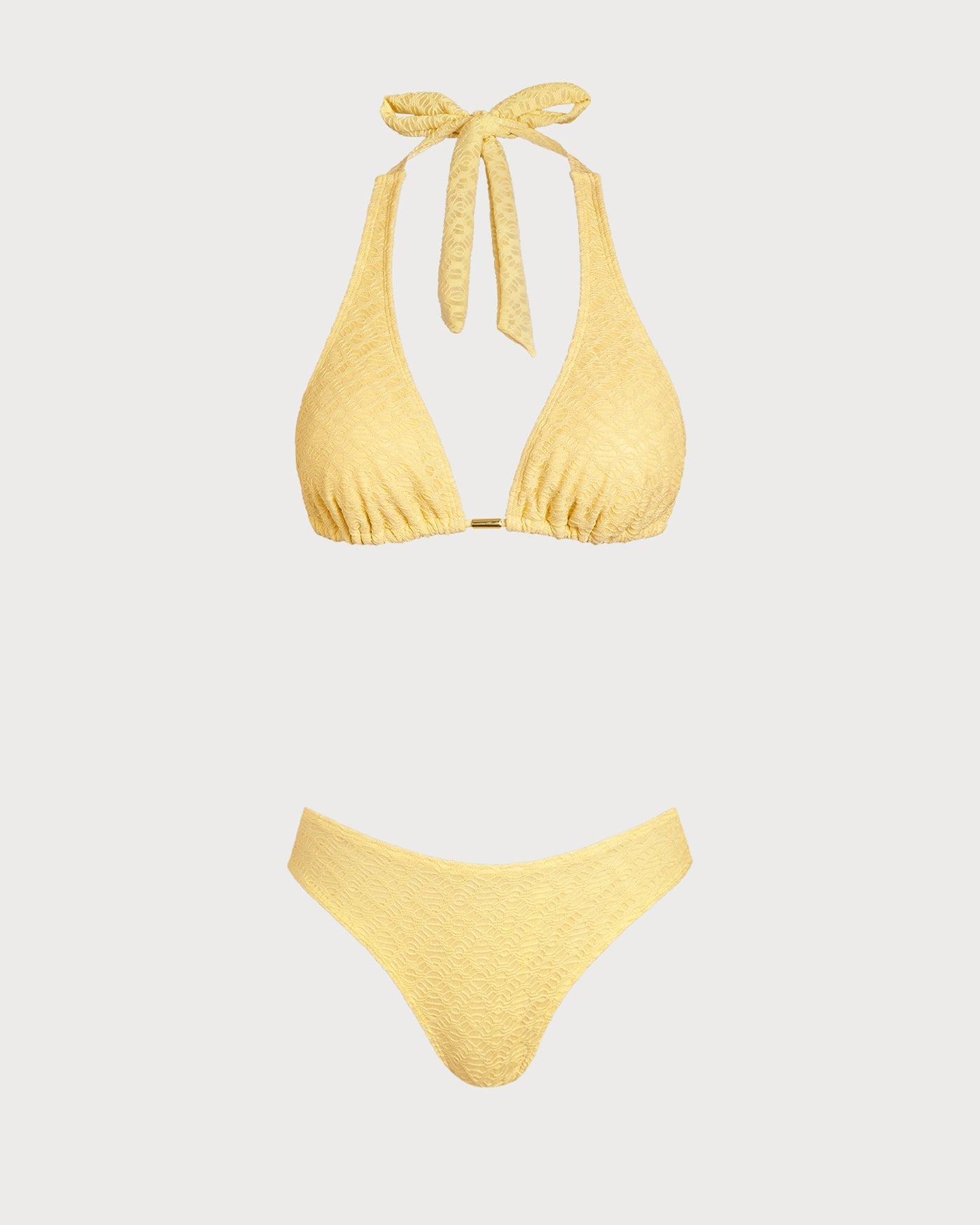 Conjunto de Bikini Texturizado Amarillo