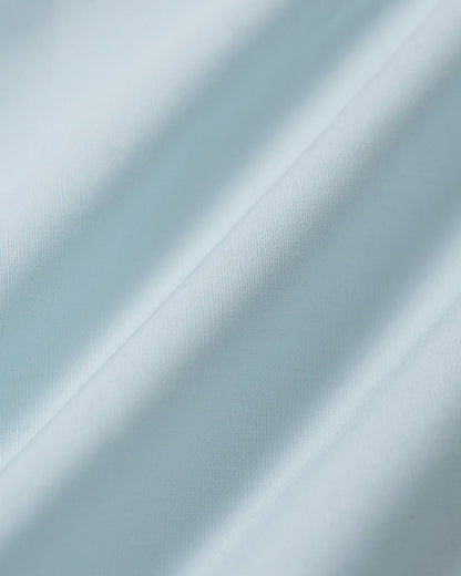 Camisa de Cuello Cuadrado con Botones de Encaje Azul Claro