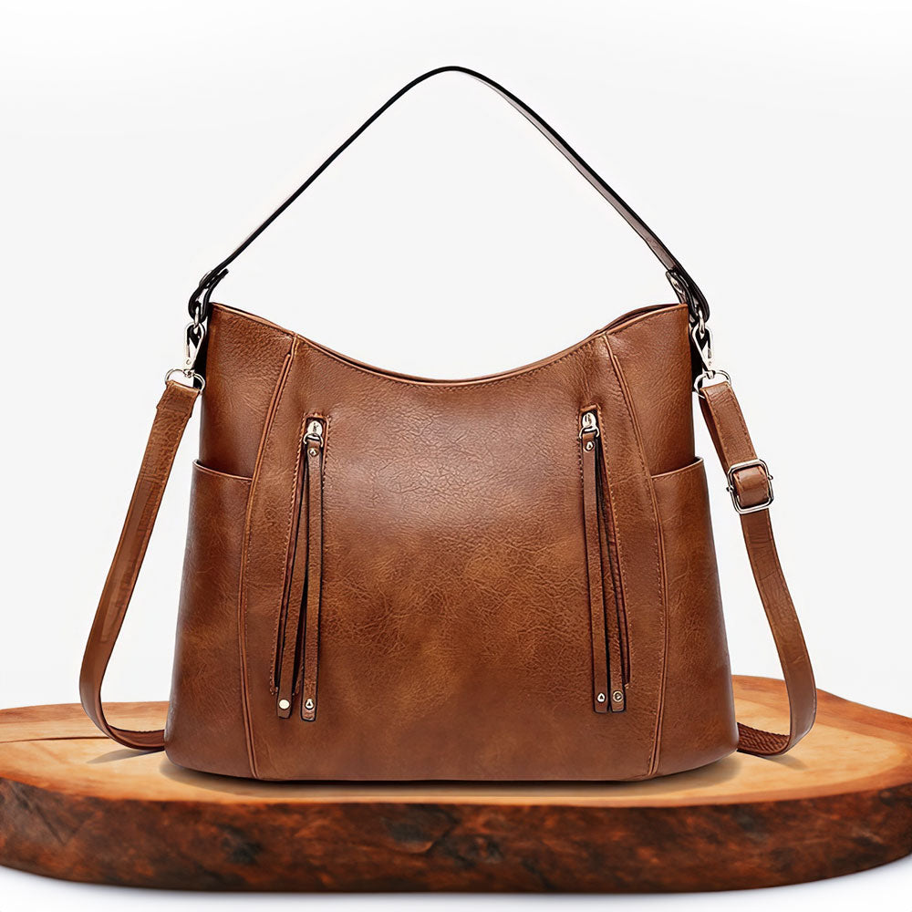 Mélanie | Bolsa de Hombro Elegante Multi-Zips