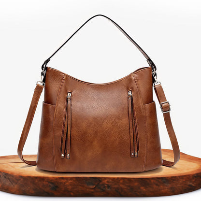 Mélanie | Bolsa de Hombro Elegante Multi-Zips