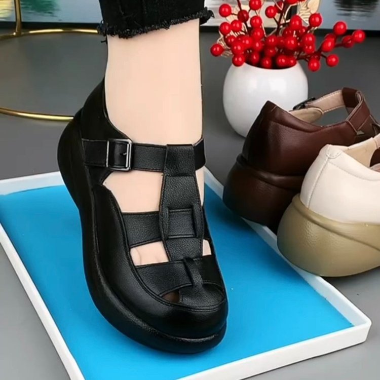 Zapatos de piel de diseño tejido