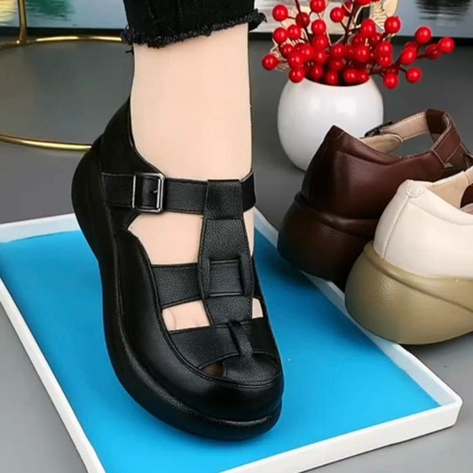 Zapatos de piel de diseño tejido