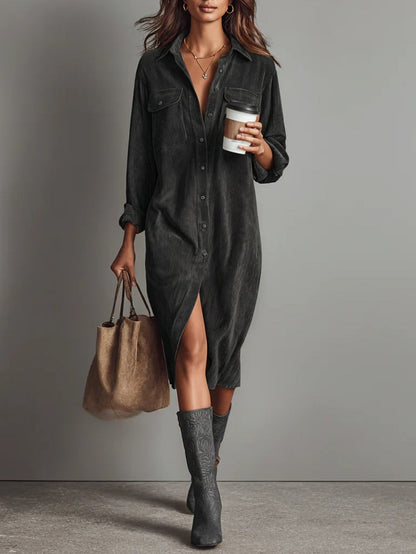Sienna | Vestido Midi Relajado con Botones