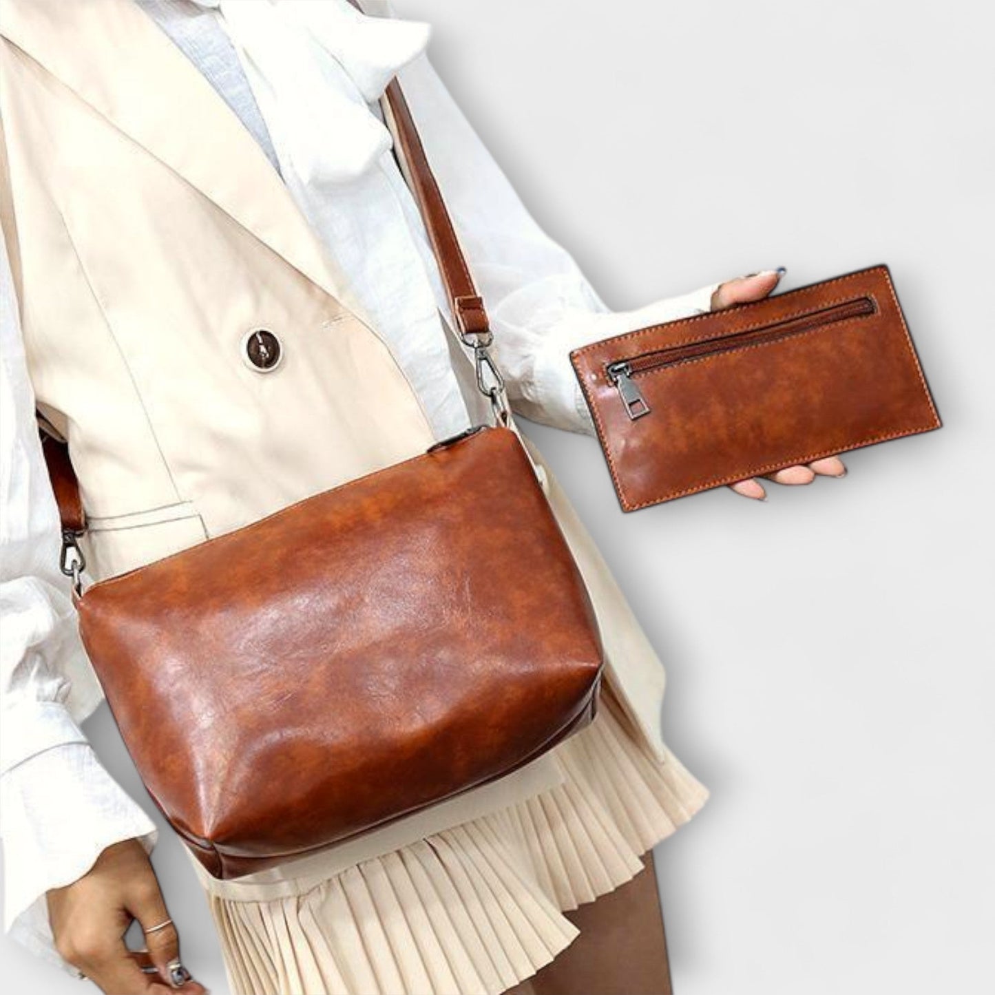Émilie | Conjunto de 3 Piezas Bolsa y Clutch Elegancia Vintage