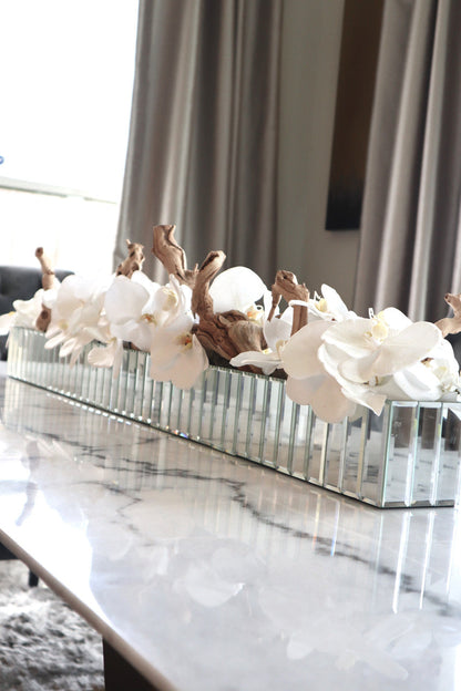 Orquídeas Phalaenopsis Blancas en Maceta Espejada Dazzle