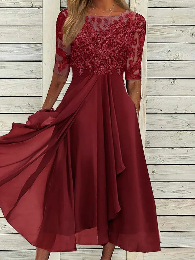 Puck™ - Elegante vestido midi de encaje