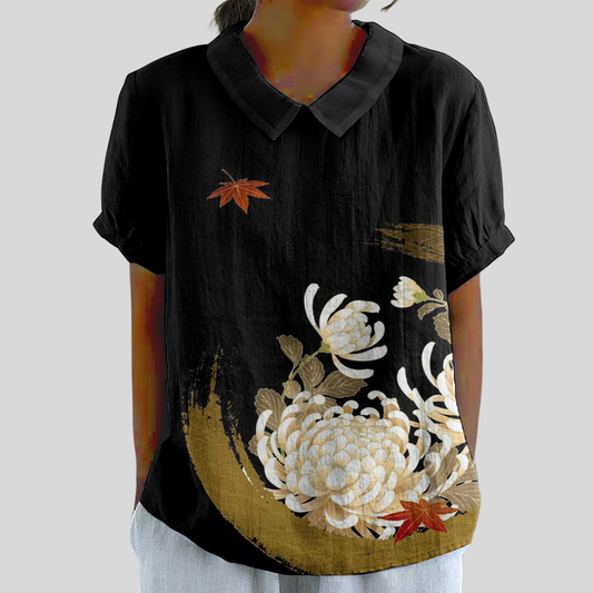 Madeleine | Blusa Elegancia Floral Negra